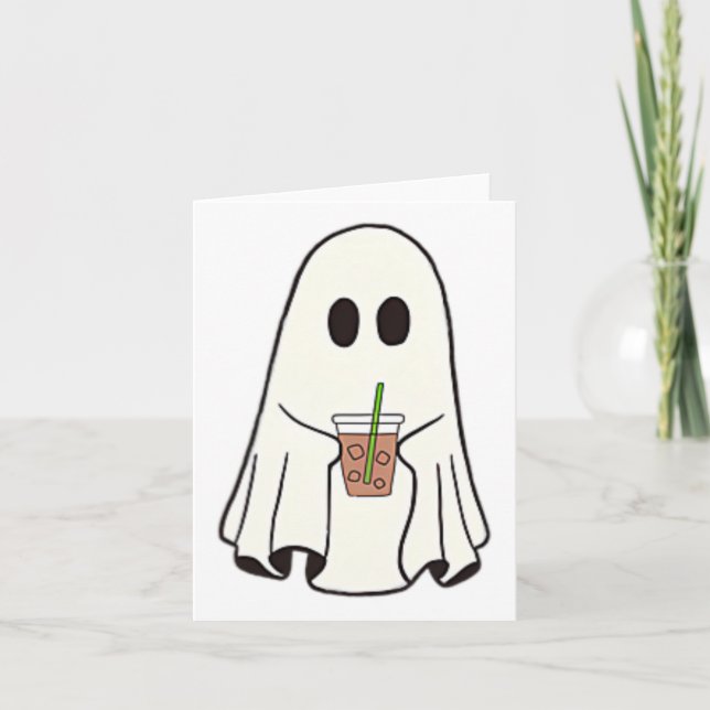 Tarjeta Café para beber fantasma Funny Cofón de disfraces  (Anverso)