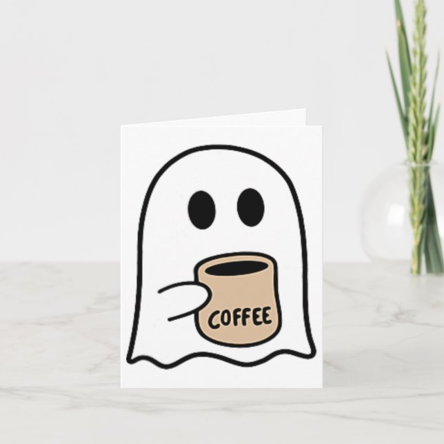 Tarjeta Café para beber fantasma Funny Cofón de disfraces  (Anverso)