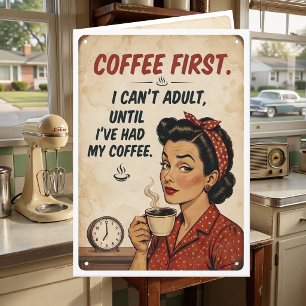 Tarjeta Café Primero Humor Adulto Humor de Amistad