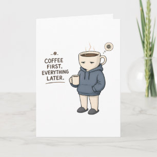 Tarjeta Café Primero Todo Lo Demás Más Tarde Funny Amante