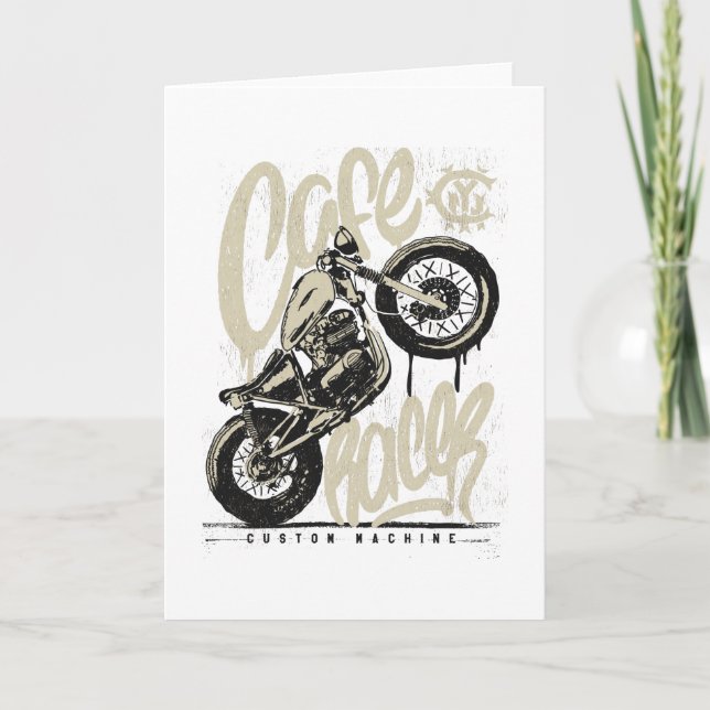 Tarjeta Cafe racer moto vintage (Anverso)
