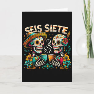 Tarjeta Café Sugar Skull Fiesta Mexicana Día Seis Siete 6
