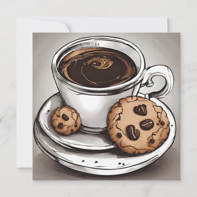 Tarjeta Café y cookies (Anverso)