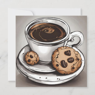 Tarjeta Café y galletas 