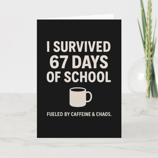 Tarjeta Cafeína y Caos Divertido Profesor Estudiante 6-7 M (Anverso)