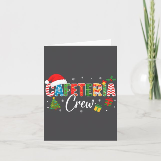 Tarjeta Cafeteria Crew Christmas Holiday School Staff Food (Anverso)