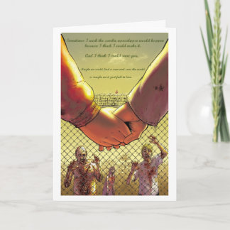 Tarjeta Caí en amor en la apocalipsis del zombi