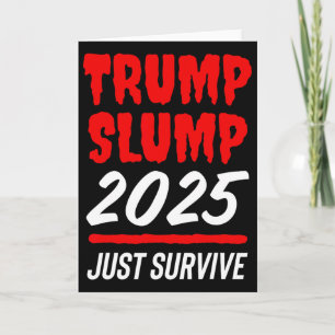 Tarjeta Caída de Trump 2025 Solo Sobrevive - Acciones Roja