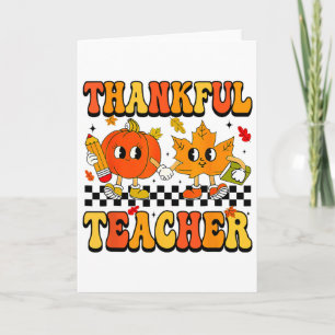 Tarjeta Caída del Día De Acción De Gracias Groovy Del Prof