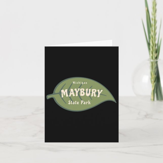 Tarjeta Caída del Parque Estatal Maybury en Michigan deja  (Anverso)