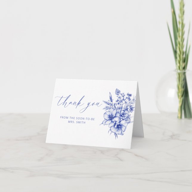 Tarjeta Caída En El Amor Ducha Bridal Gracias (Anverso)