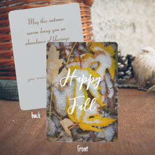 Tarjeta Caída feliz hojas amarillas