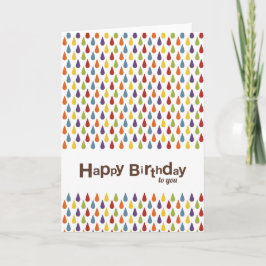 Tarjeta Caídas de lluvia arcoiris | Feliz cumpleaños para