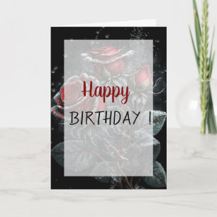 Tarjeta Caídas de Rosas Oscuras Cumpleaños Gótico