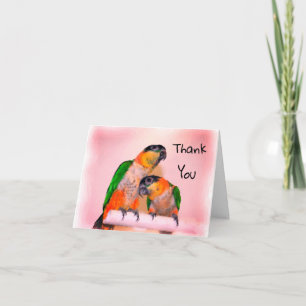 Tarjeta Caique Parrot Pair Bird Gracias