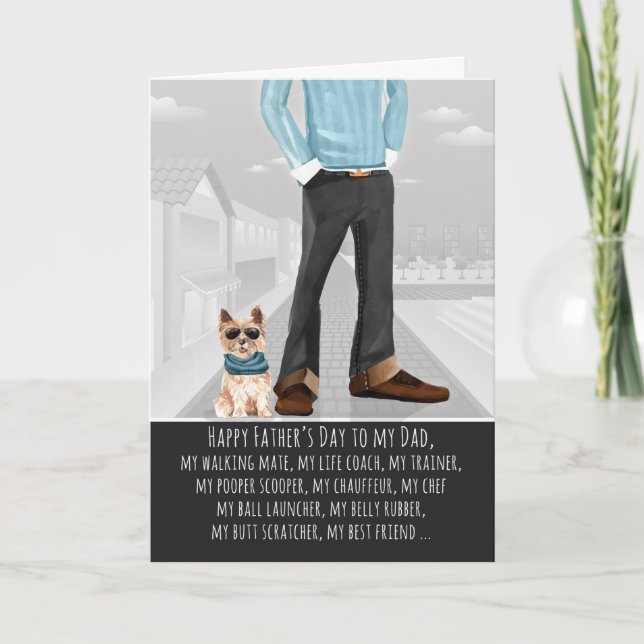 Tarjeta Cairn Terrier del Día del Padre Perro (Anverso)