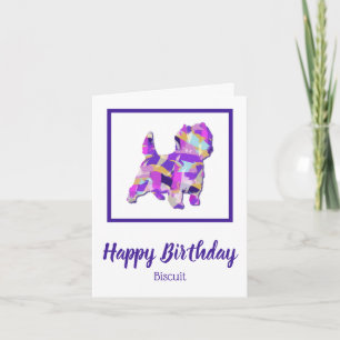 Tarjeta Cairn Terrier Dog Silhouette Cute PPY&B Cumpleaños