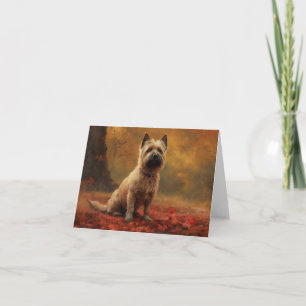 Tarjeta Cairn Terrier en Otoño Hojas Caídas Inspiran