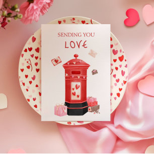 Tarjeta Caja de Correo Bonita Feliz Día de San Valentín Sa