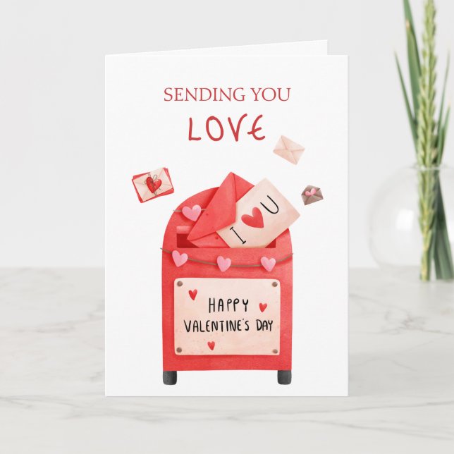 Tarjeta Caja de Correo Bonita Feliz Día de San Valentín Sa (Anverso)