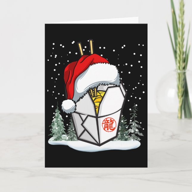 Tarjeta Caja de extracción china gráfico Santa Hat (Anverso)
