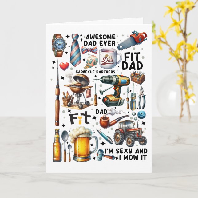 Tarjeta Caja de herramientas de la vida de papá (flor amarilla)