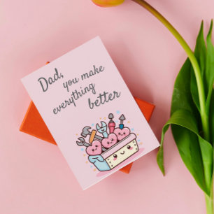 Tarjeta Caja de herramientas Kawaii linda Día del Padre