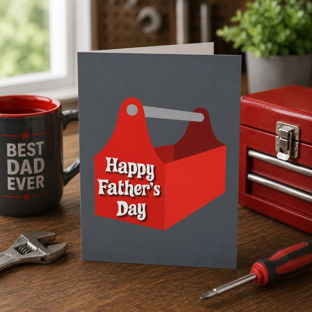 Tarjeta Caja de herramientas roja Feliz Día del Padre (Subido por el creador)