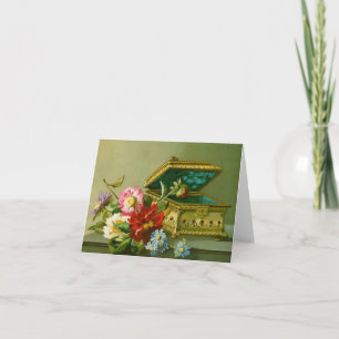 Tarjeta Caja de joyas y Personalizable de flores Notecard