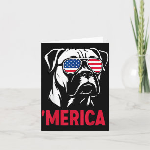 Tarjeta Caja de perro americano Bandera americana Sungles 