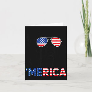Tarjeta Caja de perro americano Boxer con bandera american