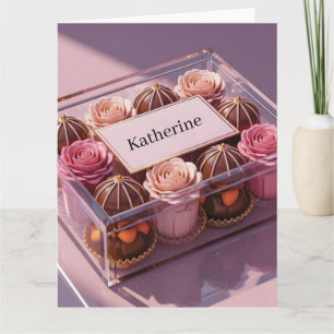 Tarjeta Caja de regalo de chocolate de lujo con nombre per