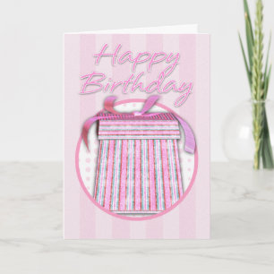Tarjeta Caja de regalo de cumpleaños - Rosa - Feliz cumple
