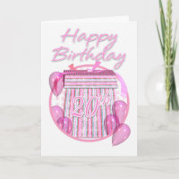 Caja de Regalos de Cumpleaños 20 - Rosa - Feliz Cu