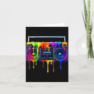 Tarjeta Caja de Ritmos con Pintura Goteando Música Diverti