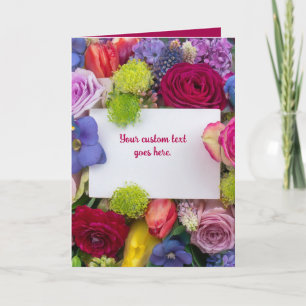 Tarjeta Caja de texto floral bonita enmarcada personalizad