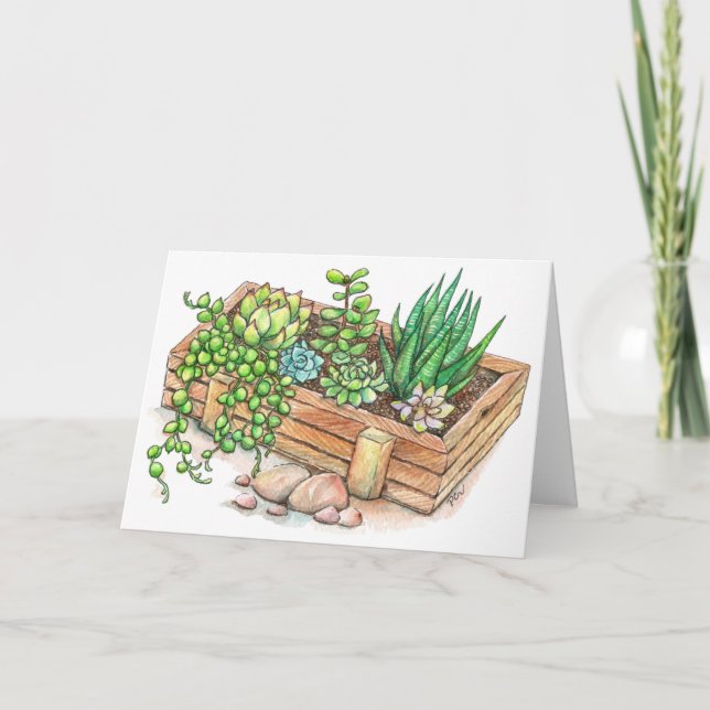 Tarjeta Caja suculenta del plantador (Anverso)
