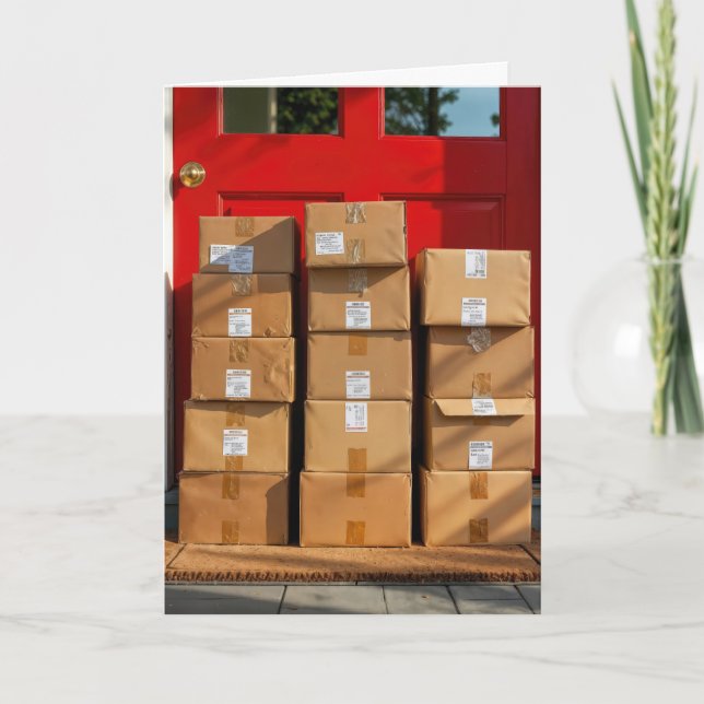 Tarjeta Cajas De Cartón Para Obtener Humor De Cumpleaños (Anverso)