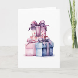 Tarjeta Cajas de regalo con acuarela