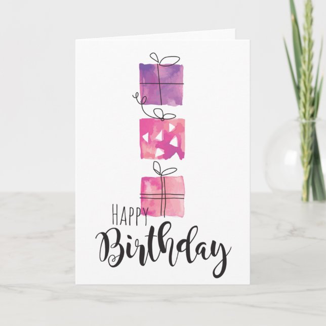 Tarjeta Cajas de regalo Feliz cumpleaños 3 - Personalizaci (Anverso)