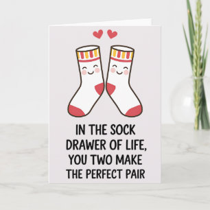 Tarjeta Cajón de calcetines ustedes dos hacen la pareja pe