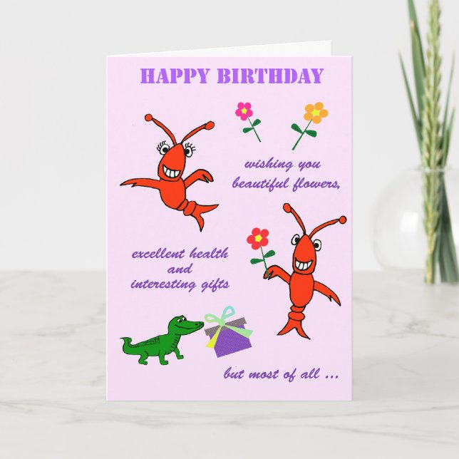 Tarjeta Cajun Crawfish Feliz cumpleaños (Anverso)