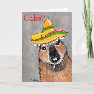 Tarjeta Cake? Capybara Birthday Celebration Greeting Card