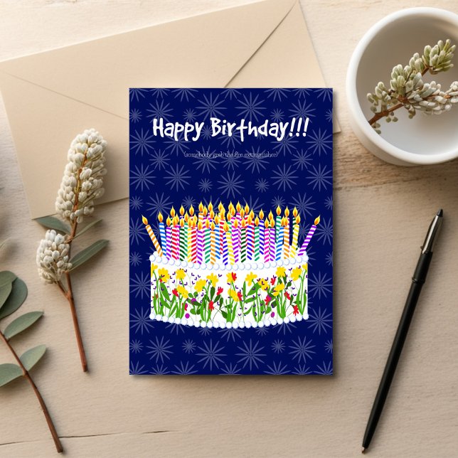 Tarjeta Cake is a Fire Hazard Birthday (Unique Birthday Cards: Geometric and Flat Art styles featuring florals, animals, and modern designs
)