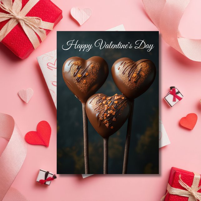 Tarjeta Cakepops con forma de corazón saludo de San Valent (Subido por el creador)