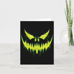 Tarjeta Calabaza asustada Jack O Lantern Face Halloween Me