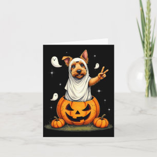 Tarjeta Calabaza Boo Fantasma Perro Terrier Escocés Hallow