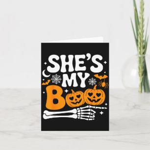 Tarjeta Calabaza Boo Pareja Pareja Halloween Hombres Mujer