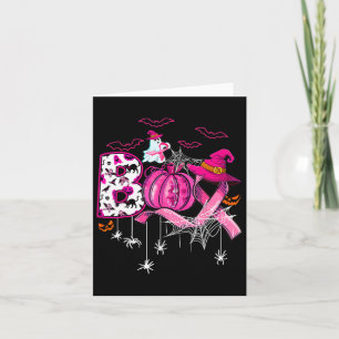 Tarjeta Calabaza Bruja Cinta Rosa Cancer de Mama Divertido