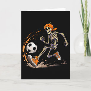 Tarjeta Calabaza Cabeza de Jugador de Fútbol Esqueleto Div